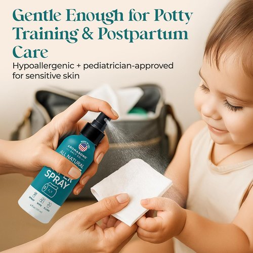 Aromasong 100% Natural Toilet Paper Spray - Flushable Wet Wipe Alternative | Septic Safe, 4 fl oz