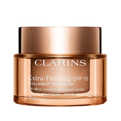 Clarins Extra-Firming Day Moisturizer SPF 15 - Firming Anti-Aging Cream with Collagen & Niacinamide | All Skin Types