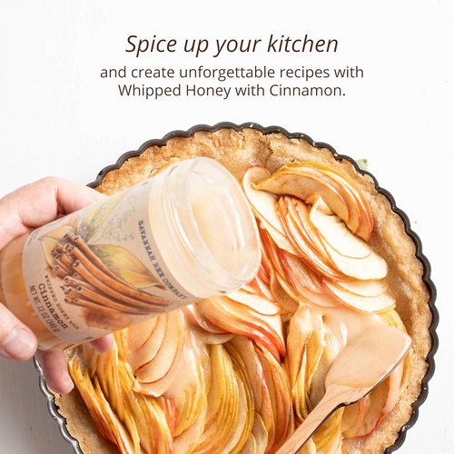 Savannah Bee Company Whipped Honey - All-Natural Cinnamon Spreadable Honey (12 Ounces)