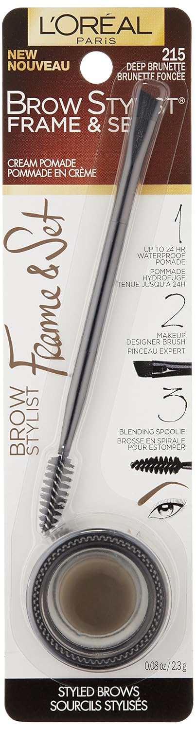 L'Oreal Paris Brow Stylist Frame and Set, Warm Brunette, 0.08 oz.