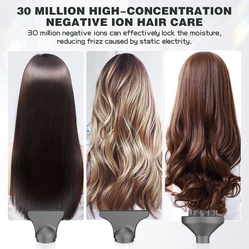 slopehill Professional Ionic Hair Dryer with Diffuser - Lightweight, Compact, Powerful & Fast Salon Blow Dryer with High Speed Brushless Motor for Travel, Women & Men Ceramic, Black LH1003
