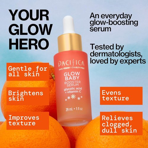 Pacifica Serum Booster - Glow Baby for Radiant Skin | 1 Fl Oz of Hydrating Formula