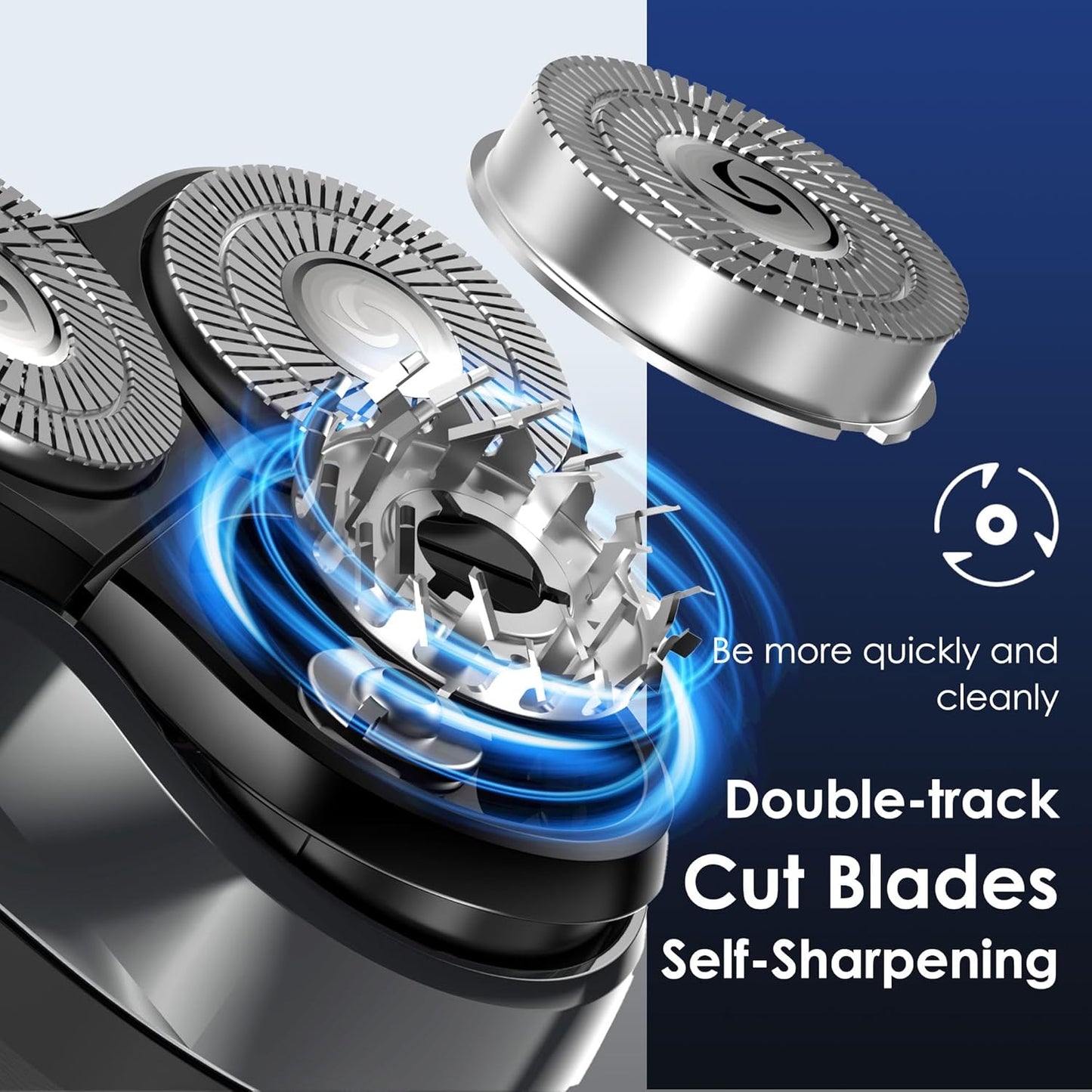 Skiennix Electric Rechargeable Shaver - IPX7 Waterproof Rotary Razor for Men | 4D Floating Head, Travel-Friendly, Black