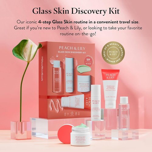 Peach & Lily - Glass Skin Discovery Kit | 4-Piece Vegan Skin Care Set for Acne - Travel Essentials