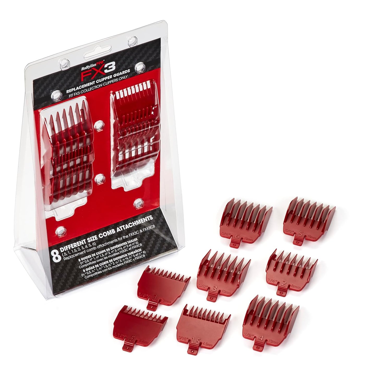 BaBylissPRO FX3 Clipper Guards - Precision Replacement Set for Perfect Haircuts