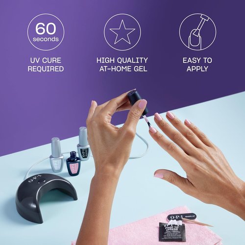 OPI GELement Gel Nail Polish System - DIY Salon Quality with LED Curing Lamp | Assorted Colors & Vegan Soak Off Starter Kit