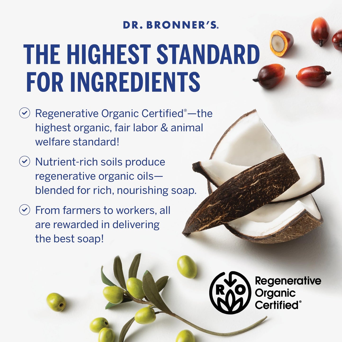 Dr. Bronner's Pure-Castile Bar Soap - Made with Regenerative Certified Organic Oils - For Face, Body, Hair- Gentle on Sensitive Skin Soap Bar for Men & Women Lavender, 2 pack, 10oz