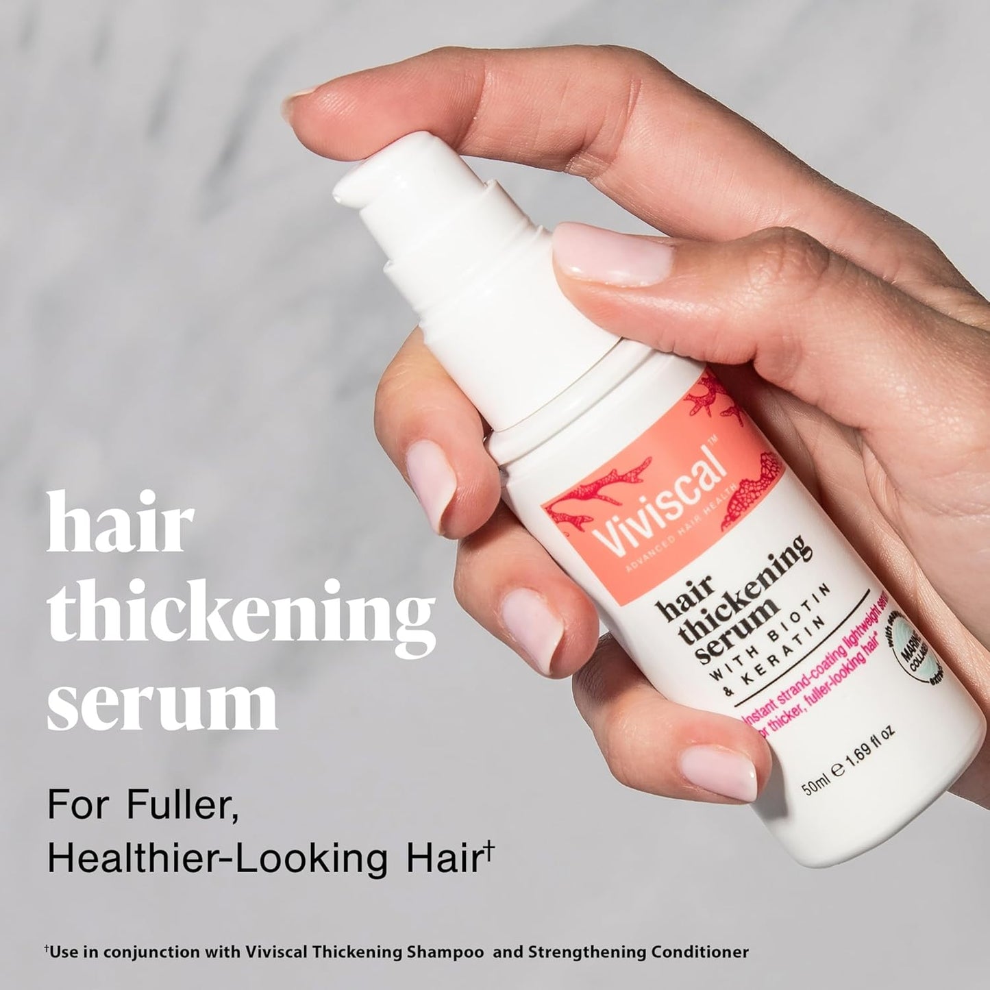 Viviscal Hair Thickening Serum - Lightweight Leave-In Elixir for Thicker Hair with Keratin & Biotin | 50ml