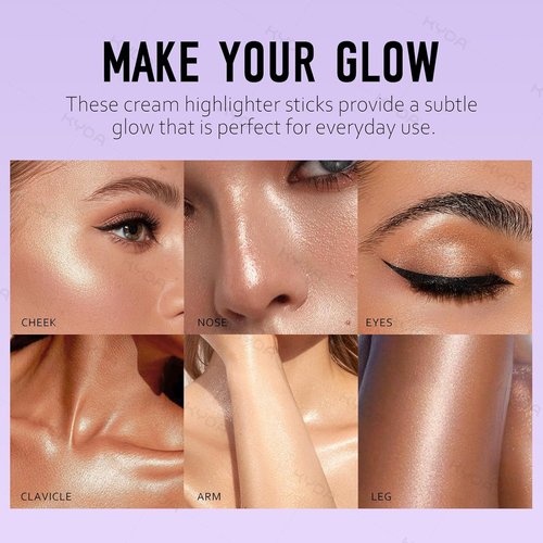 Ownest Shimmer Glow Highlighter Stick - Buildable & Blendable Cream Illuminator for Face & Body | Hydrating Radiance Balm