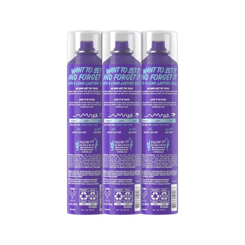 Aussie Instant Freeze Hair Spray for Extreme Hold, Infused with Jojoba Oil & Sea Kelp, Long-Lasting All-Day Fresh Citrus Scent, Safe for All Hair Types, 10 Fl Oz, 3 Pack