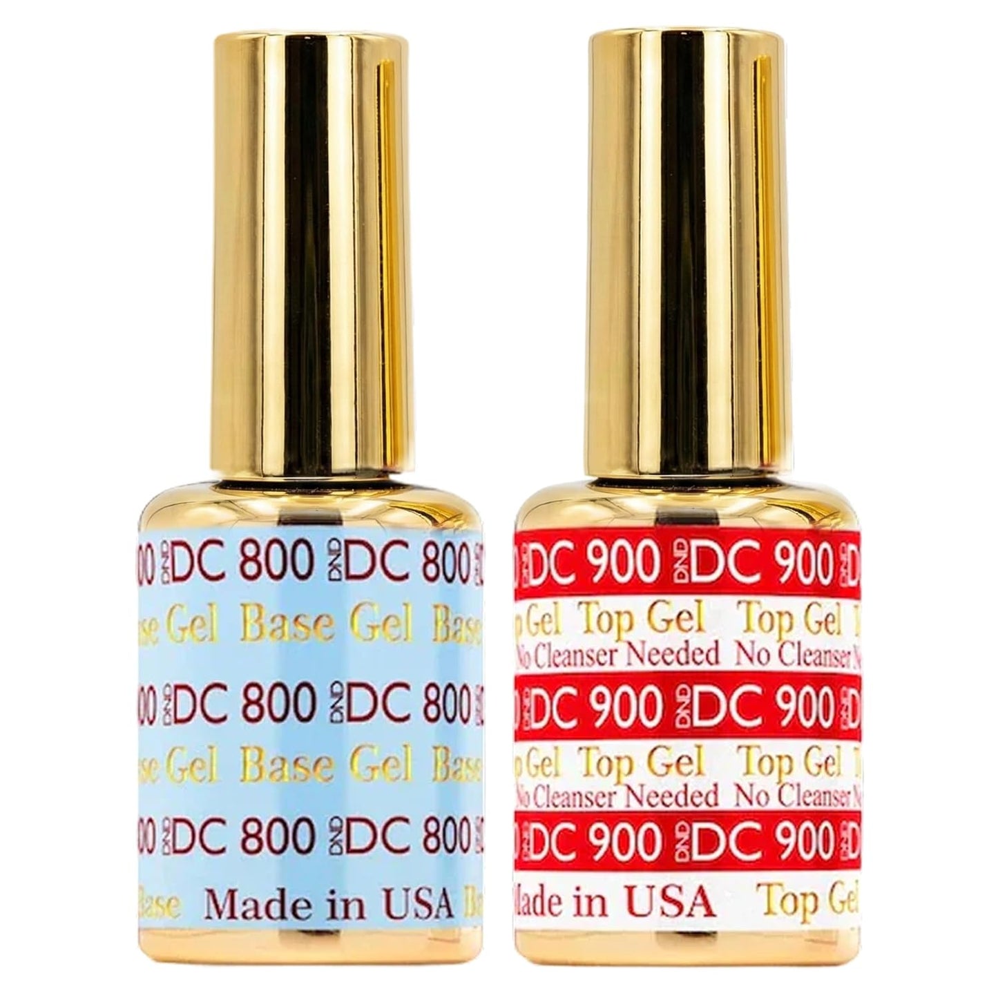 DND Gel Polish Set - UV/LED Base & No Cleanse Top Coat Duo | Professional 0.5 Fl Oz Each