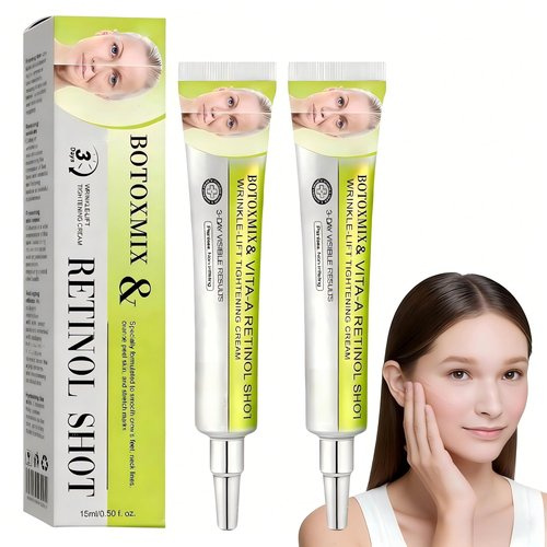 Skrmooning Retinol Serum Anti-Wrinkle Firming Cream-Skin Firming and Lifting Lotion, Natural Pore Minimizing Serum-Lifting Firming Fine Line Repair Suitable for All Skin Types (Pack of 2)