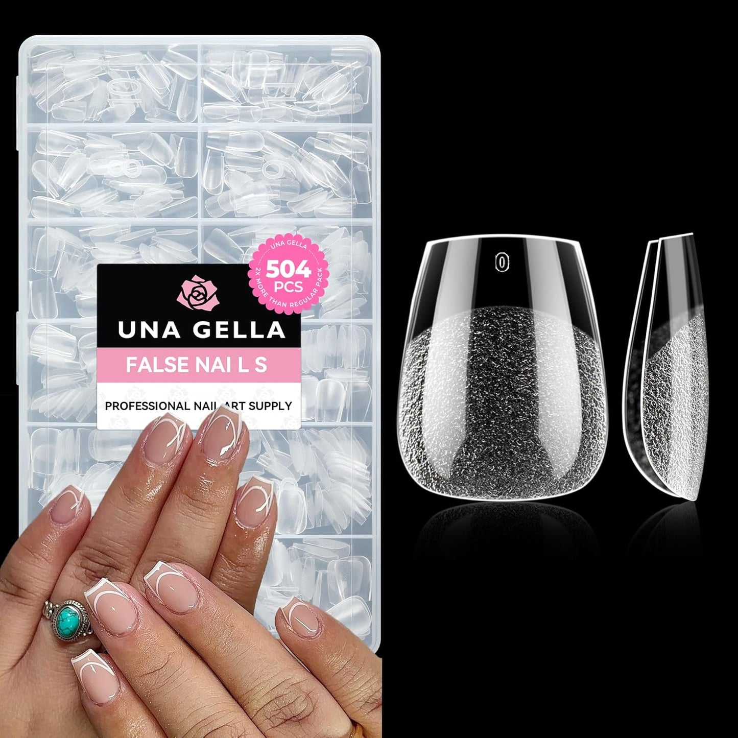 UNA GELLA Gel Nail Glue, Solid Nails Gl ue Gel 40g Lamp Curing Needed Soak Off G LUE Strong Nail G LUE G el for Acrylic Fake Nails Tips Extension Press On Nails for Gelly Tips