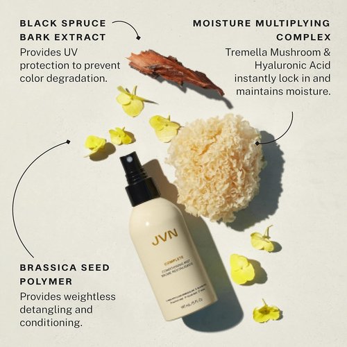 JVN Complete Leave-In Conditioning Mist - Frizz Fighting Moisture Multiplier | 2 Fl Oz Travel Size Hair Care