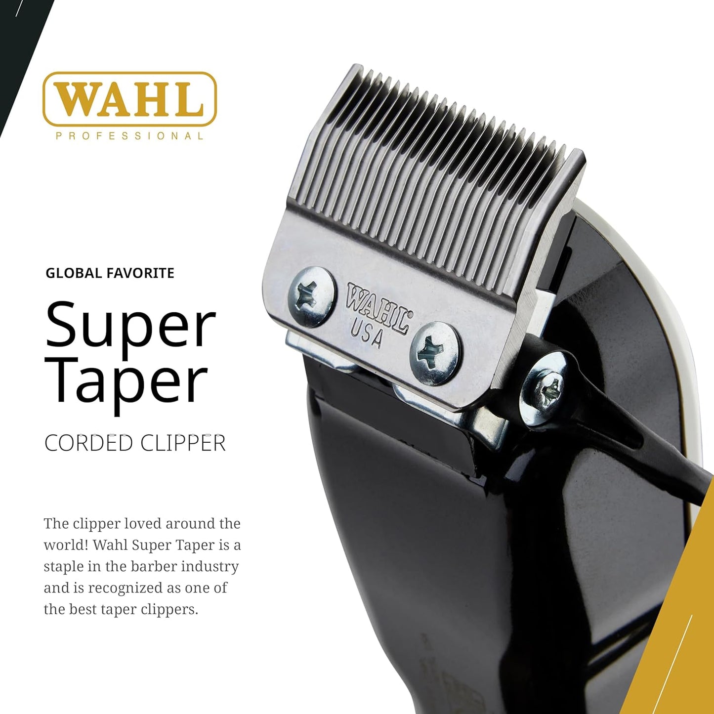 Wahl Professional Super Taper Clipper - High-Performance Adjustable Blade Electric Cutting Tool | Silver