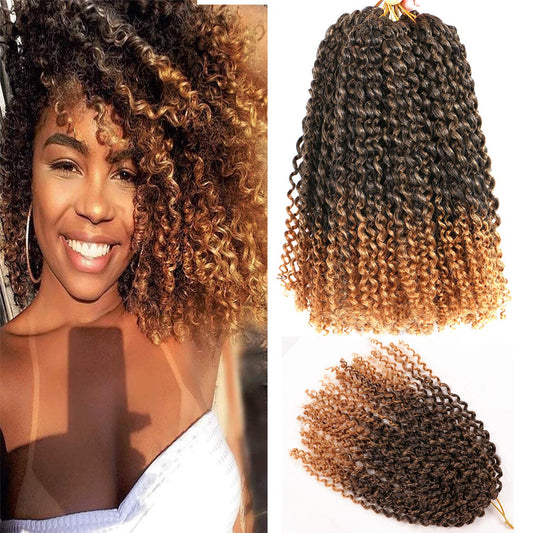 Lifabeauty 10 Inch Short Passion Twist Hair Marlybob Crochet Hair 8 Small Bundles Kinky Curly Crochet Hair Short Crochet Braids Jerry Crochet Hair Kinky Twist Crochet Hair (8Bundles10 Inch, 1B/27#)