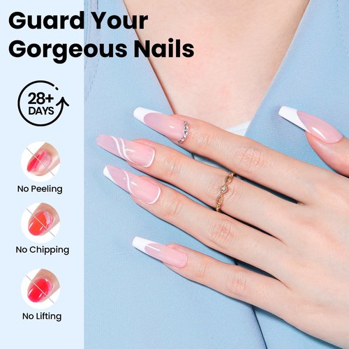 Beetles No Wipe Gel Top Coat and Base Coat Set for Gel Nail Polish - 2Pcs 15ml Super Shiny and Long Lasting Soak Off UV/LED Lamp Nail Art Design Gift