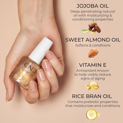 CND SolarOil Cuticle Oil - Natural Jojoba & Vitamin E Blend for Moisturized Skin | 15ml