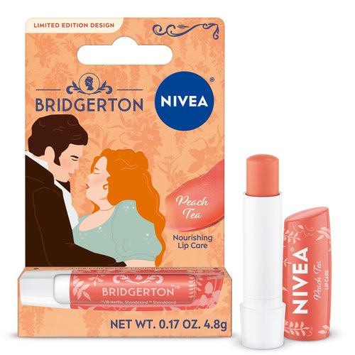 NIVEA Blackberry Pie Lip Balm, Nourishing Lip Care, Bridgerton Limited Edition Tinted Lip Balm with Blackberry Flavor and Shea Butter, 3-in-1 Moisture, Repair and Color, 0.17 Oz Stick