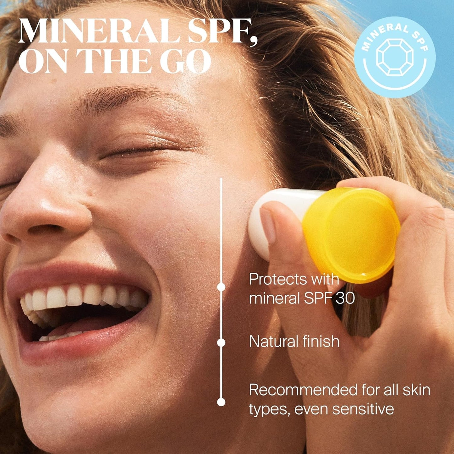Supergoop! Mineral Sheer Stick SPF 30 Sunscreen - Broad Spectrum Protection for Face & Body - Filters Blue Light - 0.7 fl oz