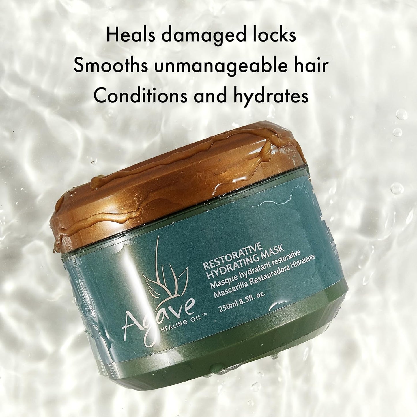 Agave Restorative Hydrating Mask - Deep Conditioning Treatment for Dry or Damaged Hair | 8.5 fl oz