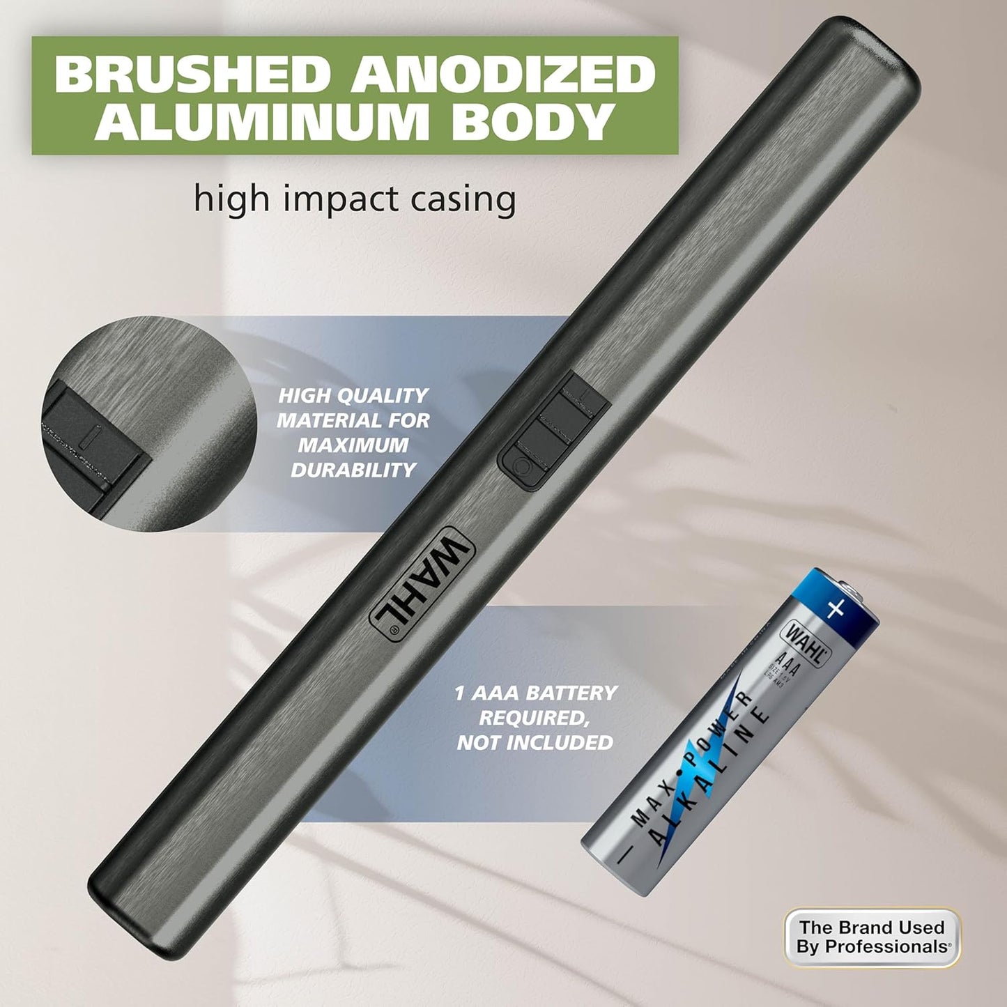 Wahl Micro Groomsman Trimmer - Hygienic Grooming with Rinseable Heads for Eyebrows, Nose & Ears - 05640-600