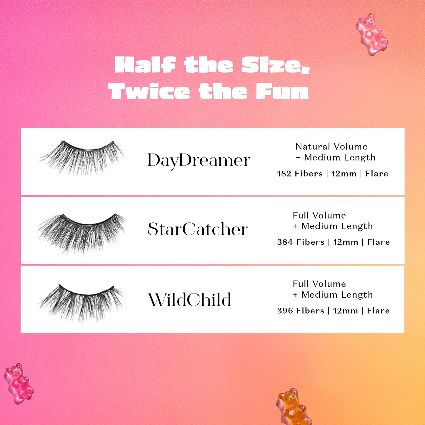 Lilly Lashes Self Adhesive Eyelashes (Half Lashes), No Lash Glue Needed, Body Heat Activated Press on Lashes, Reusable Self Adhesive Eyelashes Up to 5x, Easy to Apply & Remove (StarCatcher)
