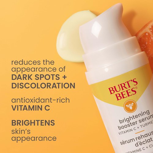 Burt's Bees Vitamin C Turmeric Facial Serum - Brightens Skin & Reduces Dark Spots | Lightweight Hydrating Formula (1 oz)