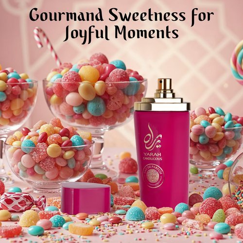SAADAH Yarah Candilicious Eau De Parfum for Women 4.0 Fl.oz, 120ml Fruity Floral Gourmand Perfume, Sweet Strawberry Vanilla Cotton Candy, Gardenia Amber Musk, Long Lasting Luxury Fragrance