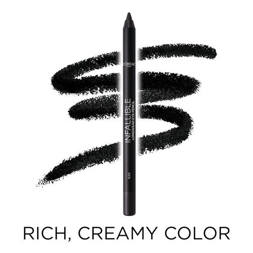 L'Oreal Paris Infallible Pro-Last Pencil Eyeliner - Waterproof, Smudge-Resistant, Easy Application, Black, 0.042 oz.
