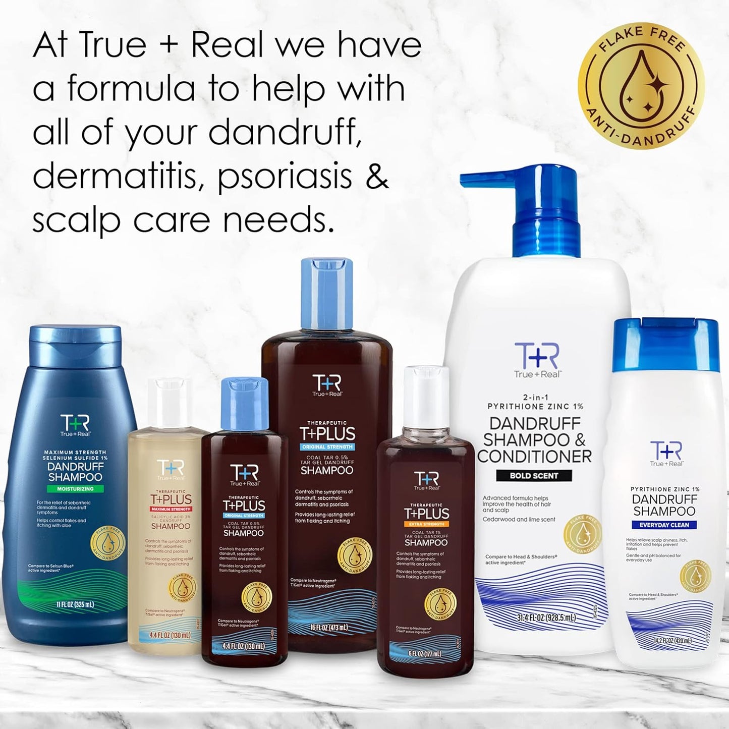 True+Real Salicylic Acid Anti-Dandruff Shampoo - 3% Salicylic Acid Formula, 4.4 Fl Oz