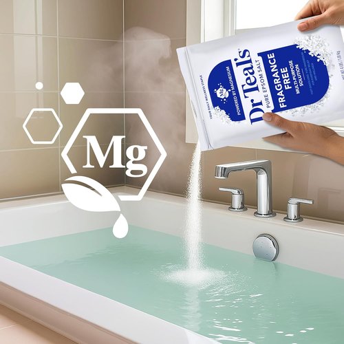 Dr Teal's Epsom Salt Magnesium Soak - Fragrance-Free Relaxation | 4 lbs for Stress Relief