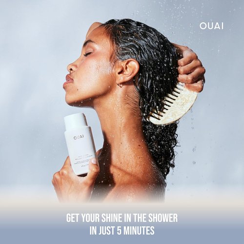 OUAI Hair Gloss - In-Shower Shiny Hair Treatment & Frizz Control - Infused with Hyaluronic Acid (6 Oz)