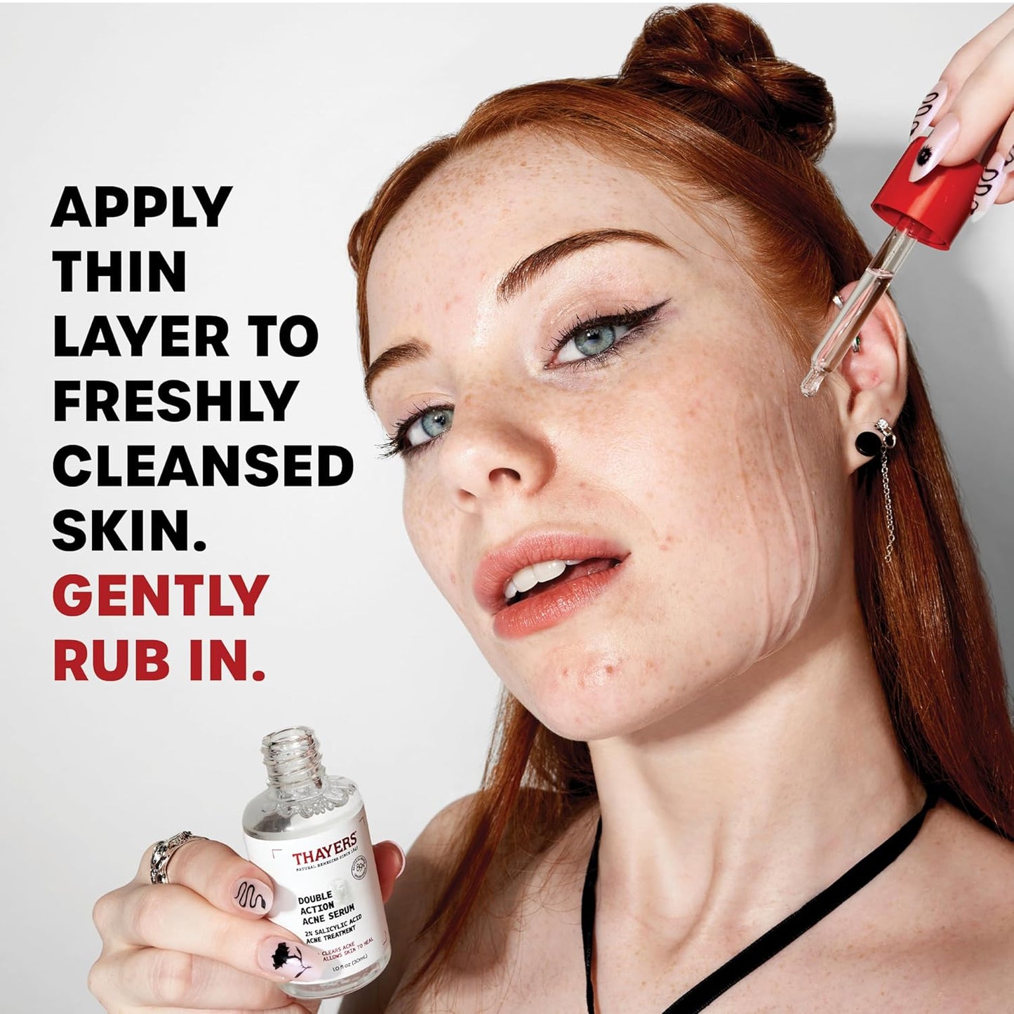 Thayers Double Action Acne Serum - 2% Salicylic Acid & Niacinamide for Soothing Skin | 1 Fl Oz