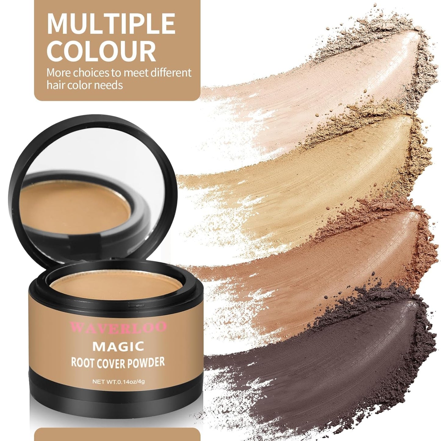 Waverloo Magic Root Cover Up Instantly Conceals High Forehead & Hair Loss - Sweat & Waterproof Root Touch Up Hair Powder for Women & Men (Medium Blonde)
