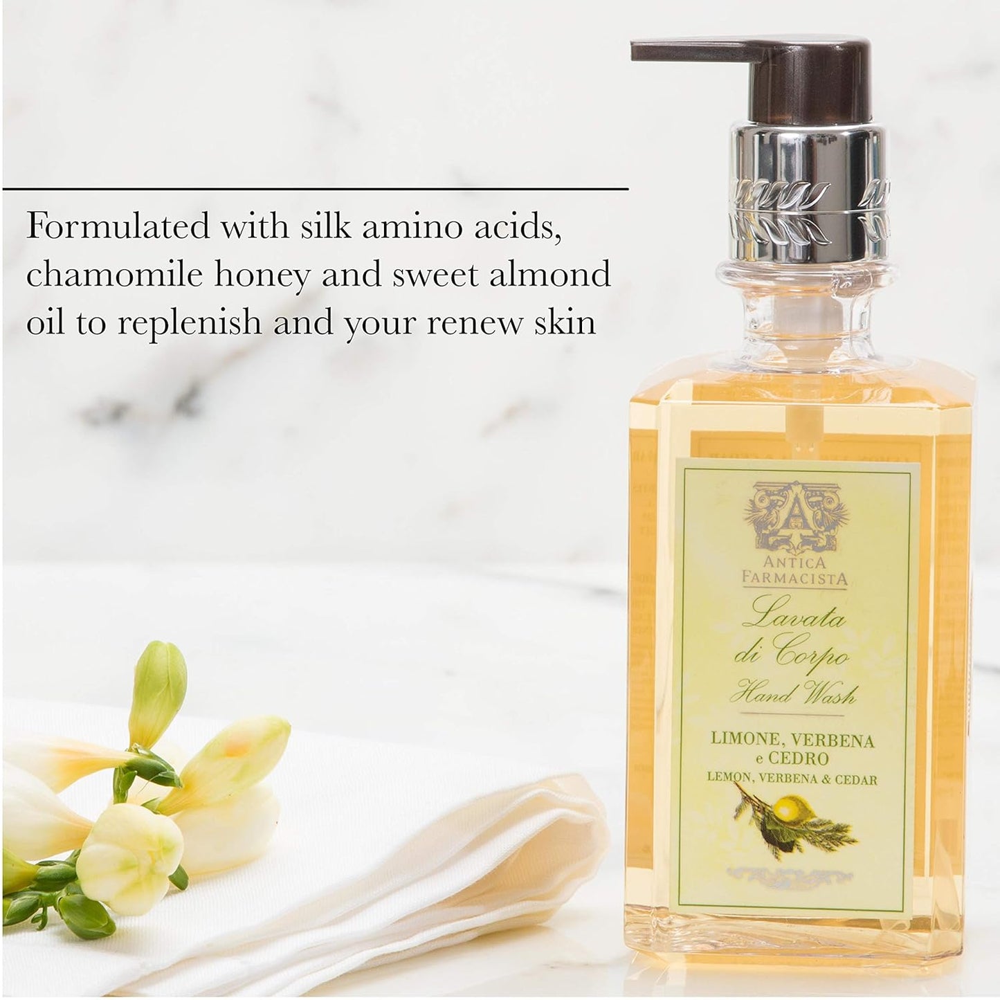 Antica Farmacista Hand & Body Wash - Luxurious Hydrating Cleanser - Lemon, Verbena & Cedar, 10 fl oz