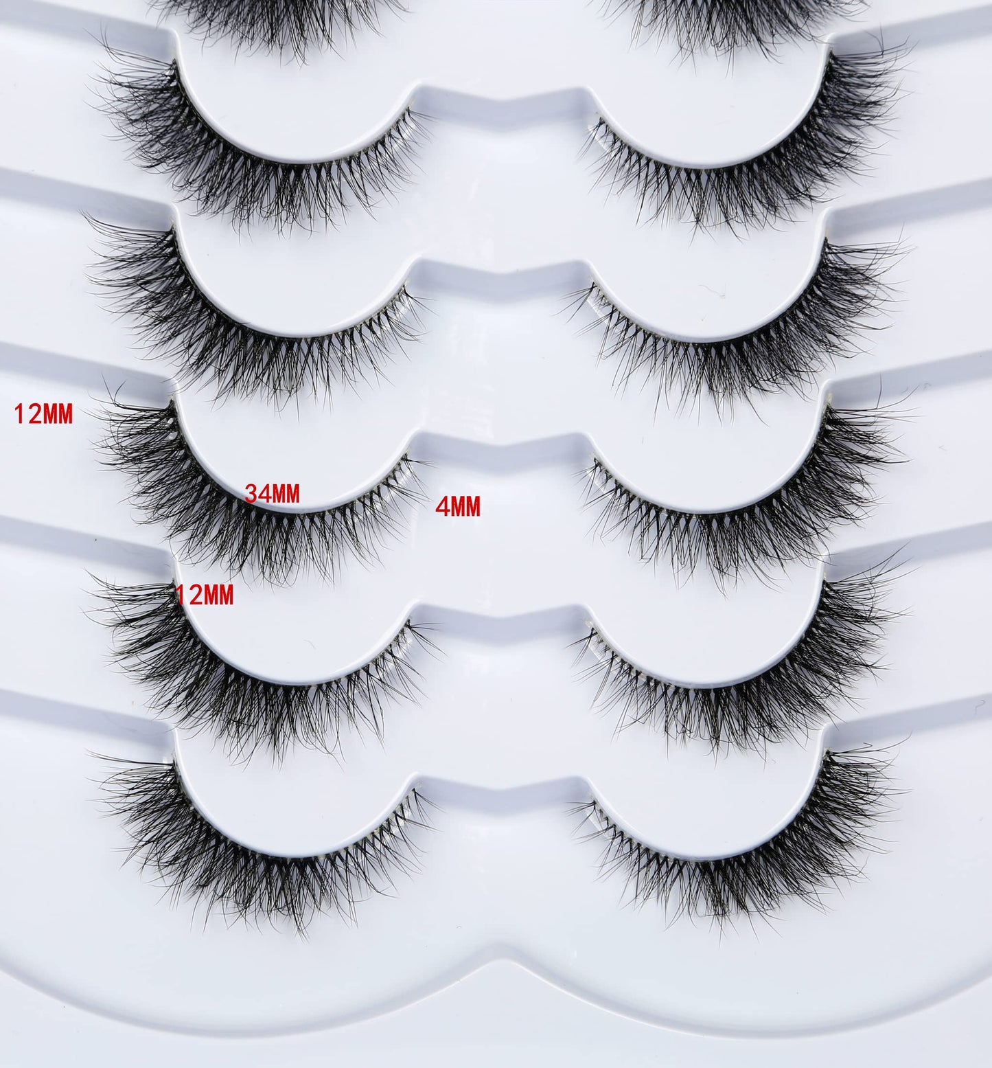 Pooplunch False Eyelashes Cat Eye Look Natural Short Lashes Wispy Clear Band Extension Volume Fluffy Fake Eyelashes Faux Mink Lash Strips 7 Pairs Multipack