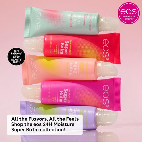 eos 24H Moisture Super Balm- Raspberry Kiwi Splash & Strawberry Sorbet, Lip Mask, Day or Night Lip Treatment, Made for Sensitive Skin, 0.35 fl oz, 2-Pack