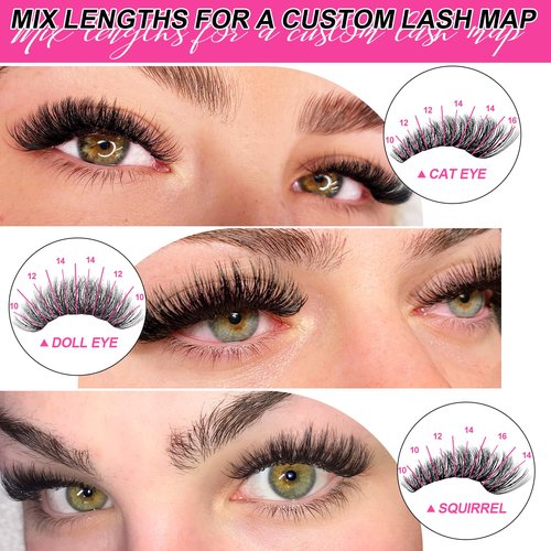 MilyBest Lash Clusters Kit Wispy Eyelash Clusters Lashes 60D 80D Natural DIY Lash Extension Kit 10-18mm Cluster Eyelash Extensions D Curl Individual Lashes Clusters Kit (with Lash Glue, Tweezer)
