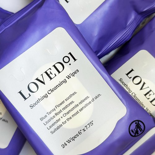 Loved01 Face & Body Cleansing Wipes, John Legend Skincare, Oil Free, No Rinse, Green Tea Extract, Blemish Prone Skin, Lavender Scent, On the Go, Vegan & Cruelty-Free, 24 Wipes