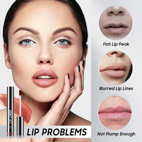 Ihrlpxkc Lip Liner Stain Peel Off - Lip Stain Long-wear & Waterproof Moisturizing, Lip Stain Transfer-Proof, Non-Stick Cup Matte Finish, Stay On All Day (Rose)
