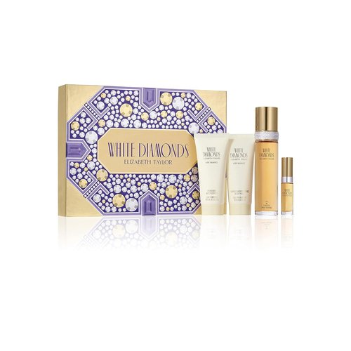 Elizabeth Taylor White Diamonds Women's Fragrance Gift Set - 4 Luxurious Pieces for Timeless Elegance