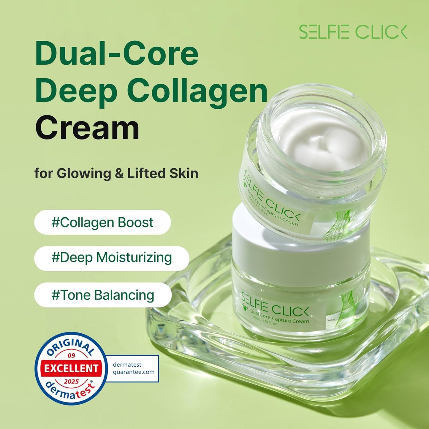 Skiennix Dual Core Deep Collagen Cream - Hydrating & Firming Moisturizer for Glowing Skin | 1.01 Fl Oz (30ml)