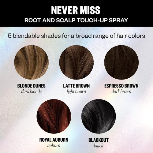 IGK NEVER MISS Root & Scalp Touch-Up Spray – Light Brown | Temporary Gray Root Concealer for Thinning Hair | Waterproof, Sweat-Resistant, No Flaking | With Biotin, Rosemary & Squalane | 2oz