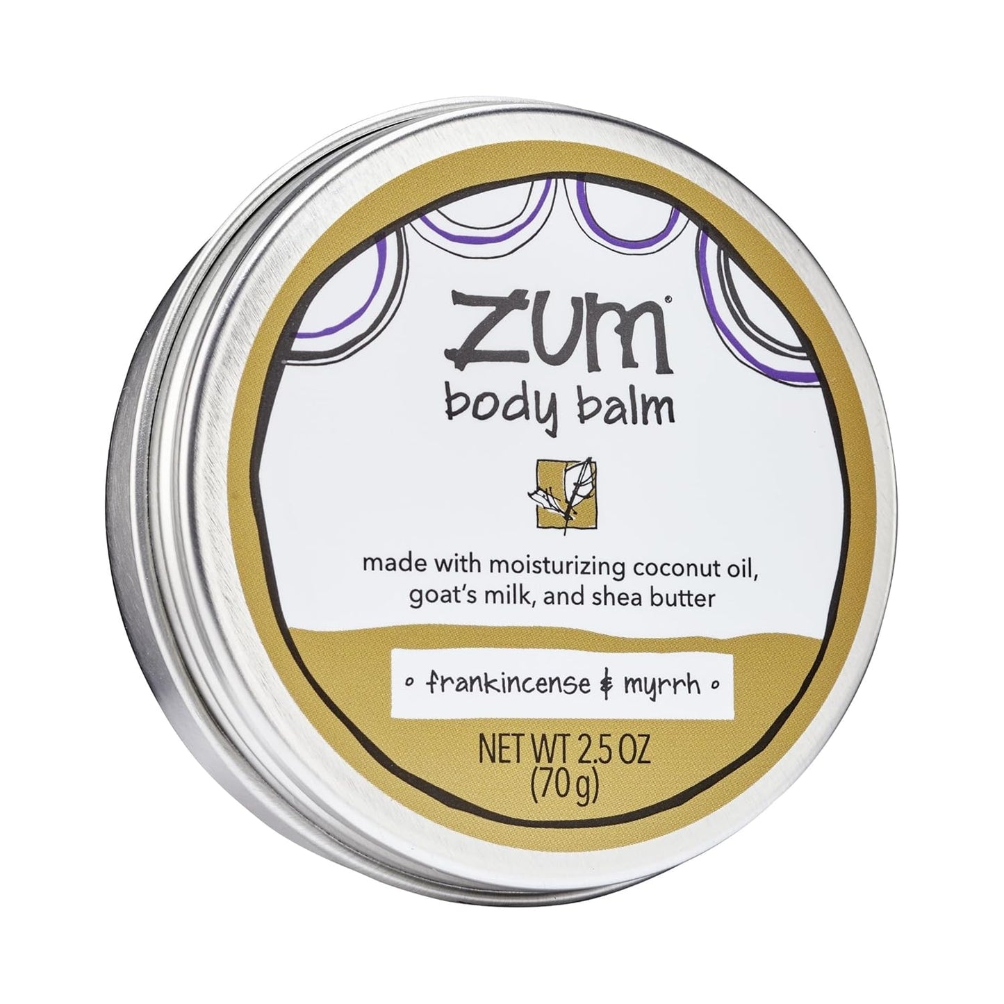 Zum Indigo Wild Body Balm - Natural Moisturizer with Goat's Milk & Shea Butter - Frankincense & Myrrh - 2.5 oz