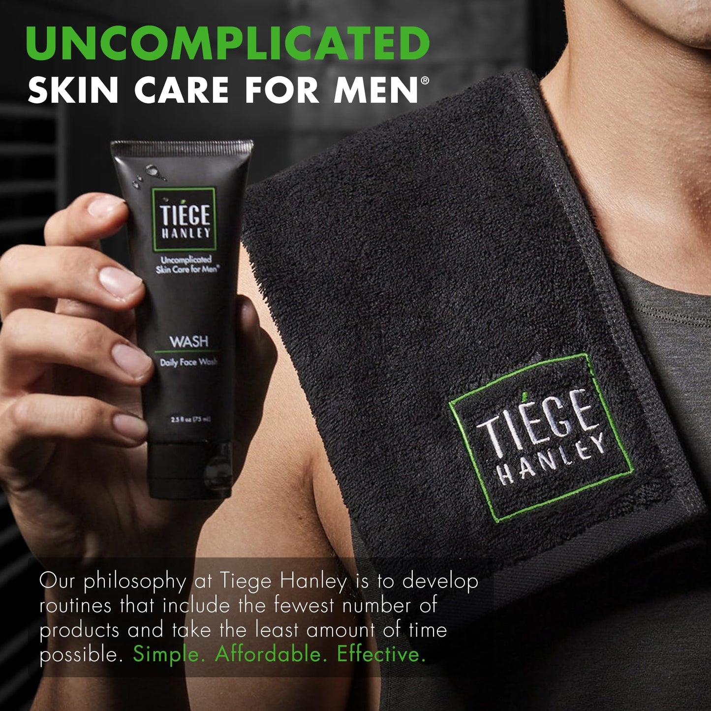 Tiege Hanley Daily Mens Face Wash, 5.5 Oz - Gentle Fragrance-Free Face Cleanser for Men Revitalizes, Hydrates & Softens Skin - Men's Face Wash & Facial Cleanser Skincare for Dry & Sensitive Skin