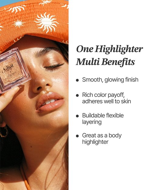 Glint Marble Highlighter - Sunset Bronze | 0.08oz Korean Makeup for Smooth, Radiant Glow