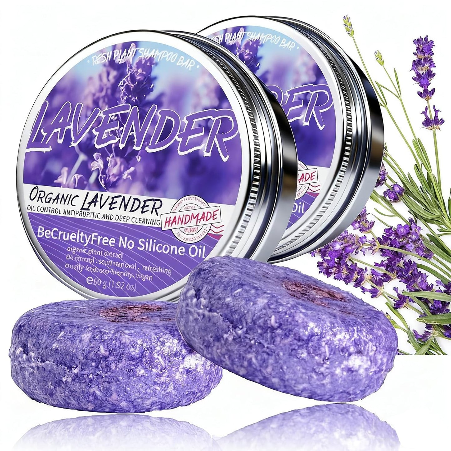 Skiennix Lavender Shampoo Bar - Natural Organic Solution for Gray & Thinning Hair | 2PCS Set
