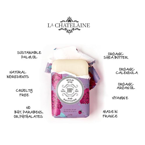 La Chatelaine Gardenia Soap & Shea Butter Hand Cream Gift Set - Natural & Organic | Decorative Tin (7 oz. Soap Bar, 1 oz. Hand Lotion)
