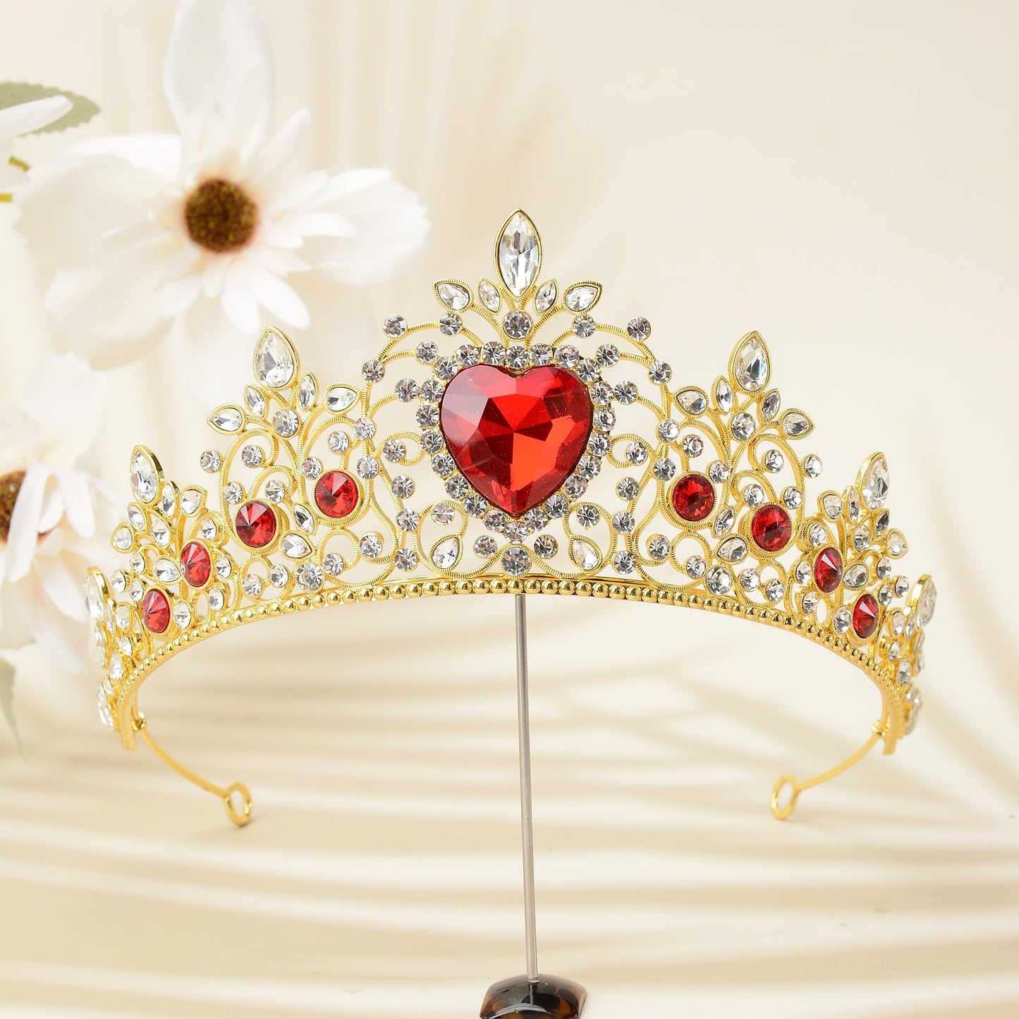 S SNUOY Tiaras and Crowns for Women Crystal Queen Crowns Rhinestone Princess Tiaras Hair Accessories for Bridal Birthday Prom Party - July Ruby